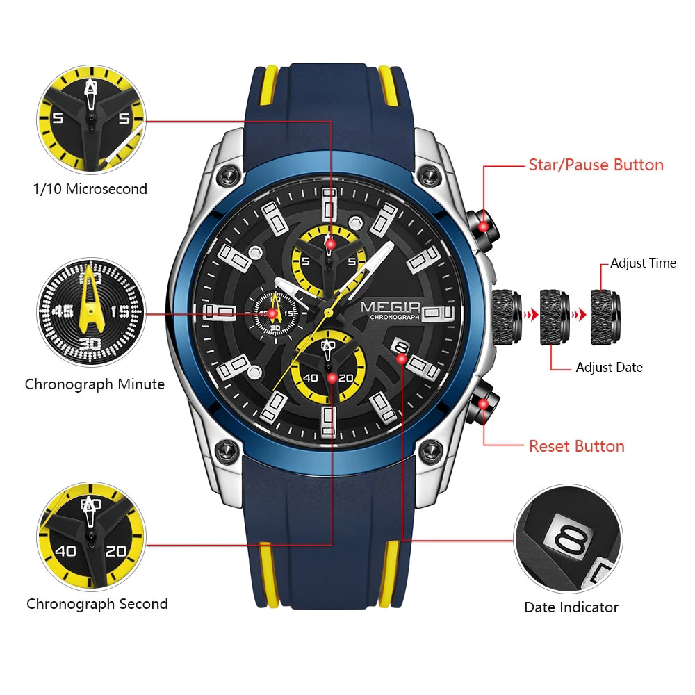 MEGIR Men's Quartz Watch Top B - Luxury Watch Maker 评论和价格