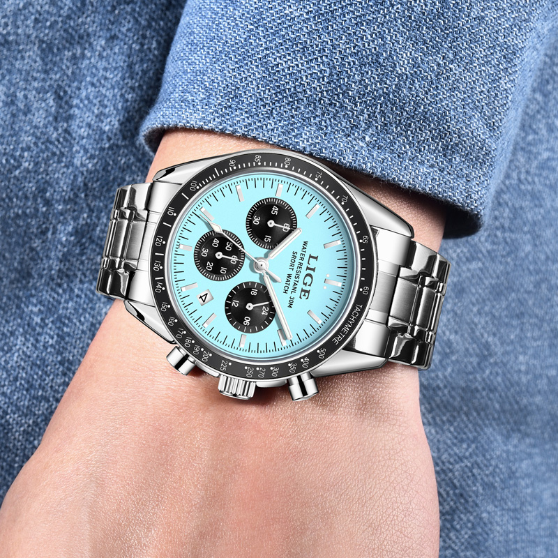 LIGE Top Brand Luxury New Men  - Luxury Watch Maker 评论和价格